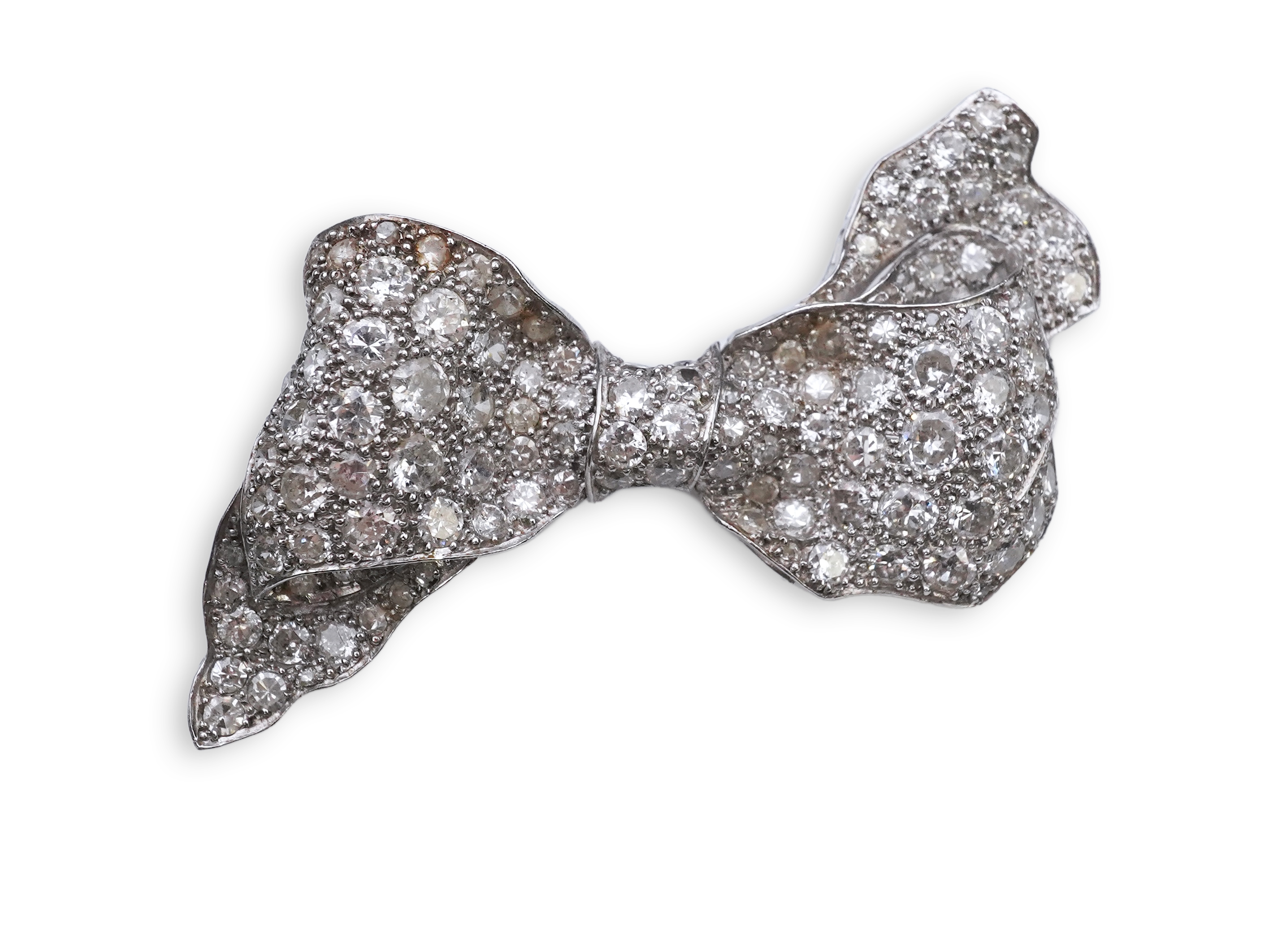 A diamond brooch, mid 20th century